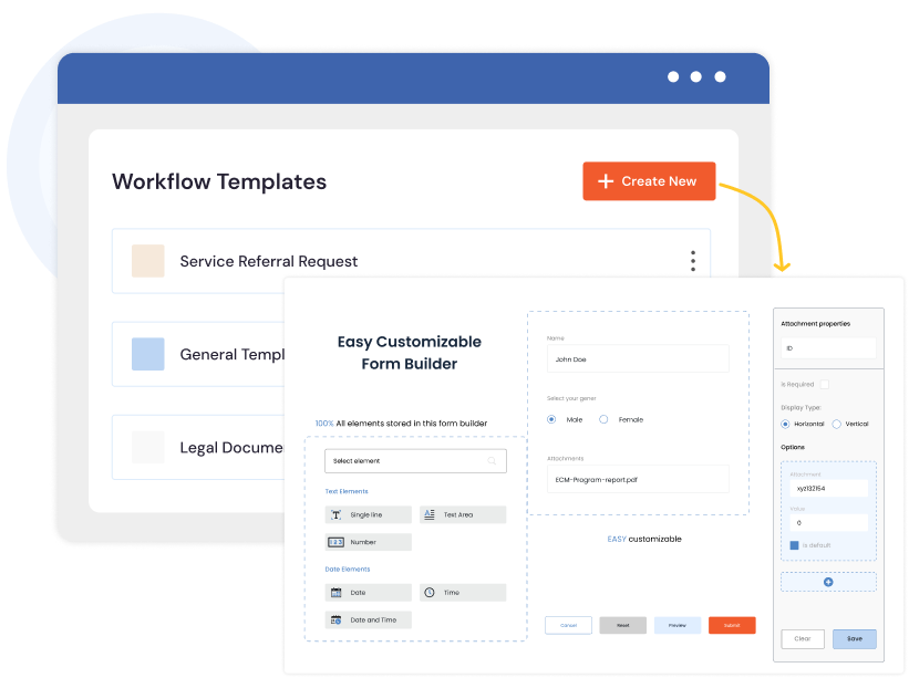 community referral customizable forms